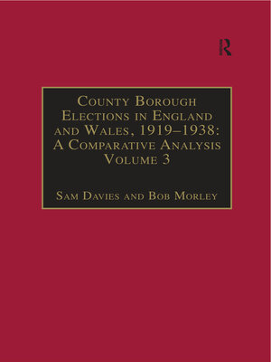 cover image of County Borough Elections in England and Wales, 1919–1938